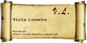 Viola Levente névjegykártya